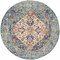 Homeroots 4 ft. Round Ivory & Light Blue Distressed Area Rug 385549 - alternate 6